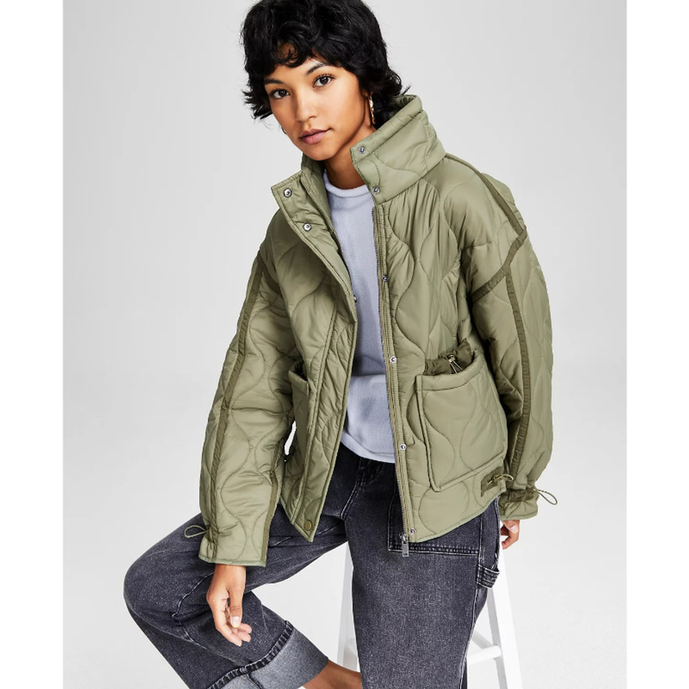 And Now This Women's Size XL Quilted Jacket in Olive Green NWT